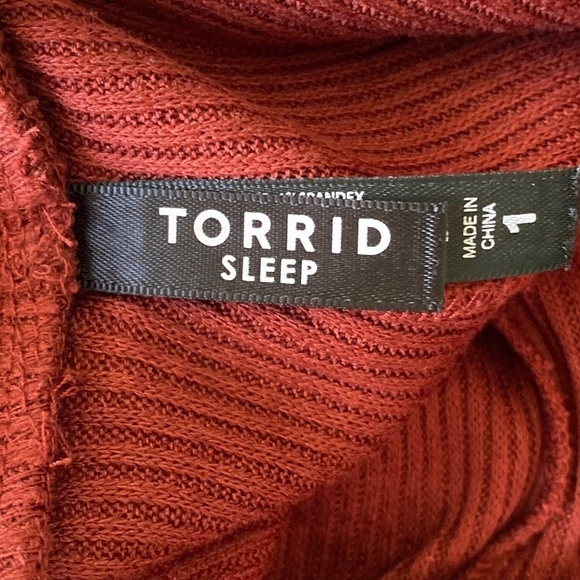 Torrid Sleep Women's Rusty Orange / Brown Sleep Lounge Pants Size 1X Ribbed - Picture 2 of 10